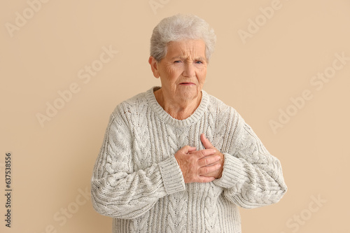 Elderly woman having heart ...