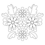 Mexican embroidery in black outline coloring page