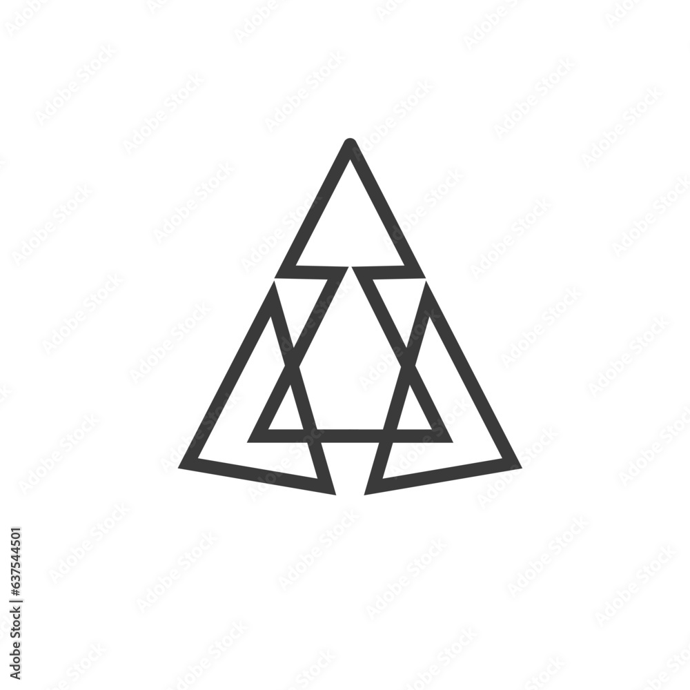 Triangle or pyramid, over white background. Triangle or pyramid, over white background.