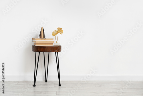 Stack of books with decor o...