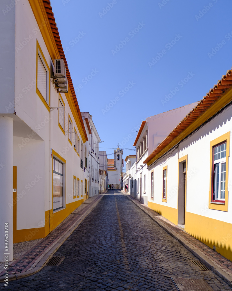 Typical street in Ferreira do Alentejo. Alentejo, Portugal 2023