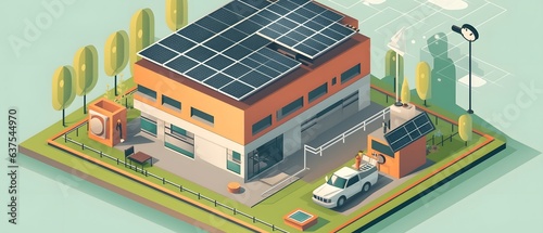 Solar field panels producin...