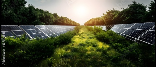 Solar field panels producin...