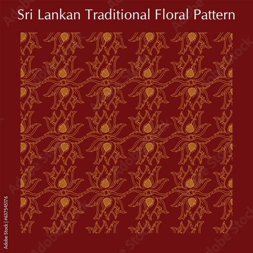 sri lankan traditional floral pattern