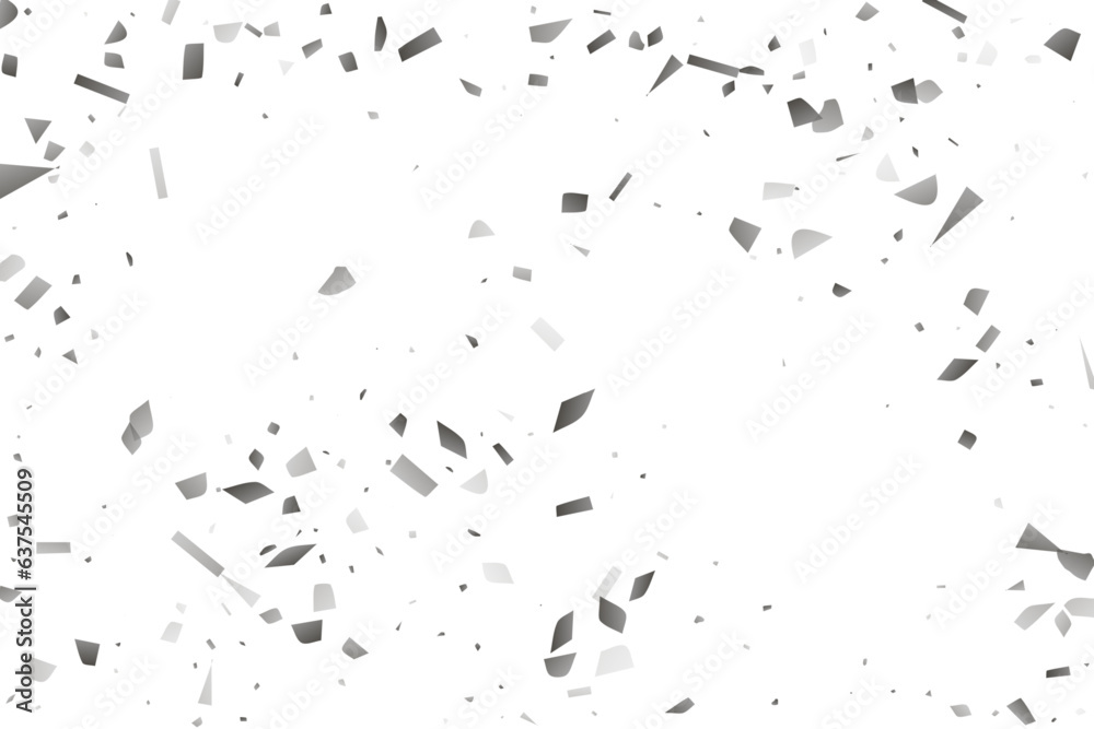 Silver glitter confetti on a white background. Decorative element. Silver glitter confetti on a white background. Decorative element.