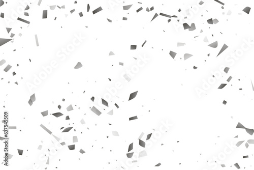 Silver glitter confetti on a white background. Decorative element.