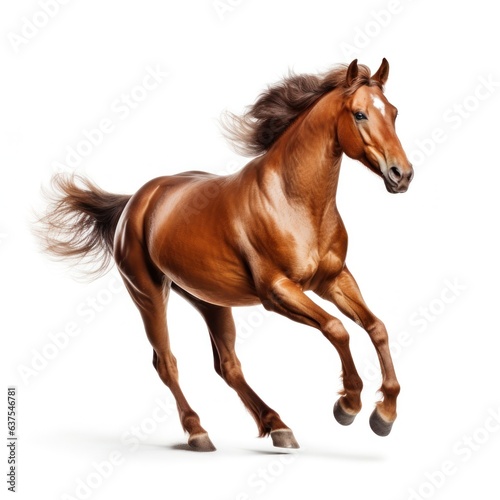 Brown horse run gallop isolated