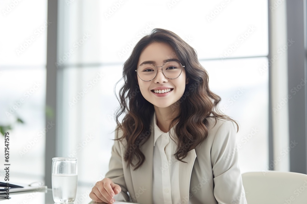 business meeting businesswoman woman office portrait entrepreneur smart confident happy smiling businessperson startup asian start up generative ai business meeting businesswoman woman office portrait entrepreneur smart confident happy smiling businessperson startup asian start up generative ai