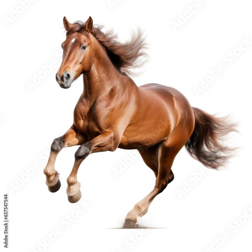 Brown horse run gallop isolated © olegganko