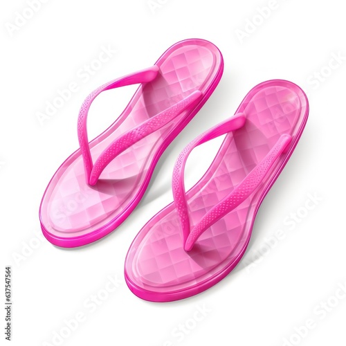 Vivid flip flops isolated.