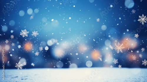 Winter natural background with snowflakes