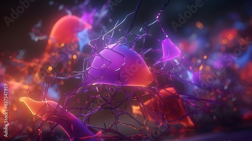 neuro cell synapse  neural brain illustration  axon biology nervous  glow nerve  science ai  artificial intelligence