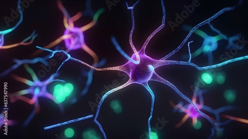 neuro cell synapse, neural brain illustration, axon biology nervous, glow nerve, science ai, artificial intelligence photo