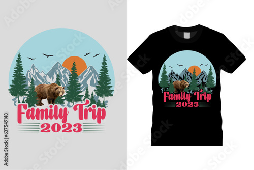 Family Trip Custom Vector Typography Vector Template