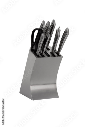 stainless steel kitchen knife on white background