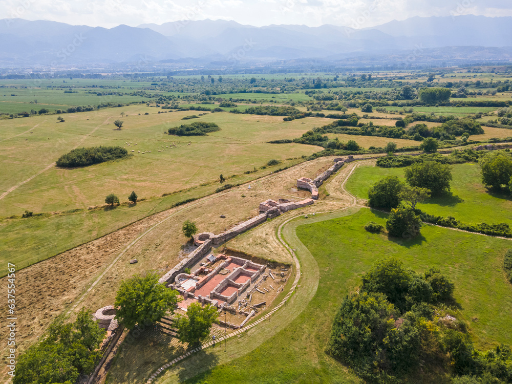Aerial view of ancient city Nicopolis ad Nestum, Bulgaria