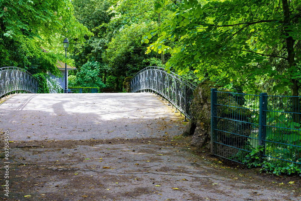 un petit jolie pont dans un parc