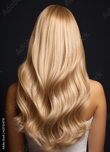Fotografie long blonde hair as seen from the back