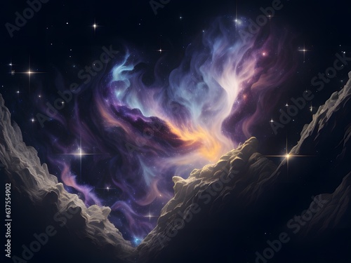 Starry Cosmos Abstract Galactic Design for Cosmic Universe AI Generative photo