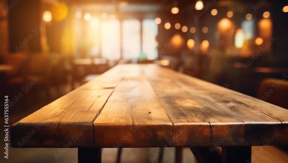 blurred background and wooden display table blurred background and wooden display table