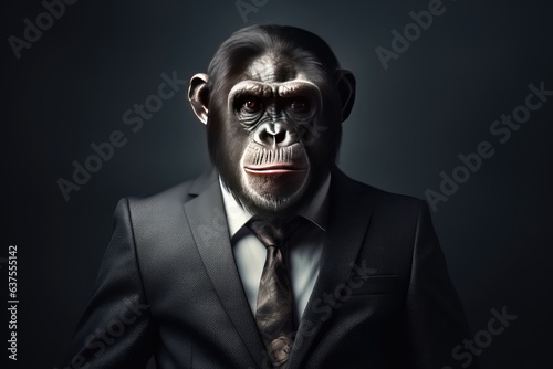 Ape or monkey in smart business suit and tie © Celina