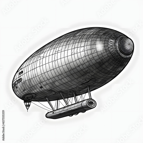 Obraz na płótnie Vintage Voyages: Transparent Zeppelin Vector