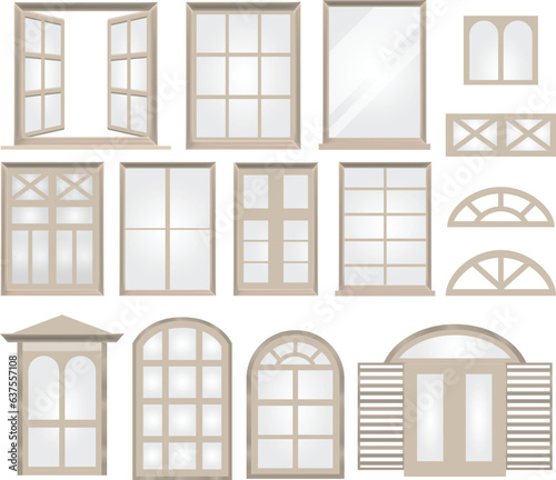 Windows Design Antique Look : Set Window Frame