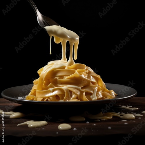 Fettuccine with cream sauce