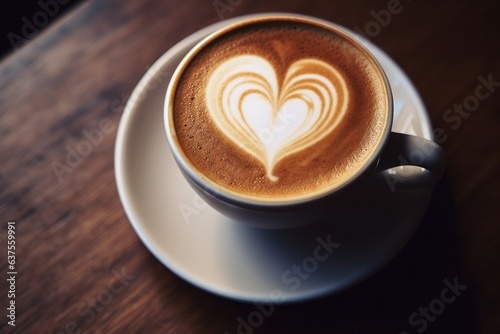 A latte coffee with hearts on it