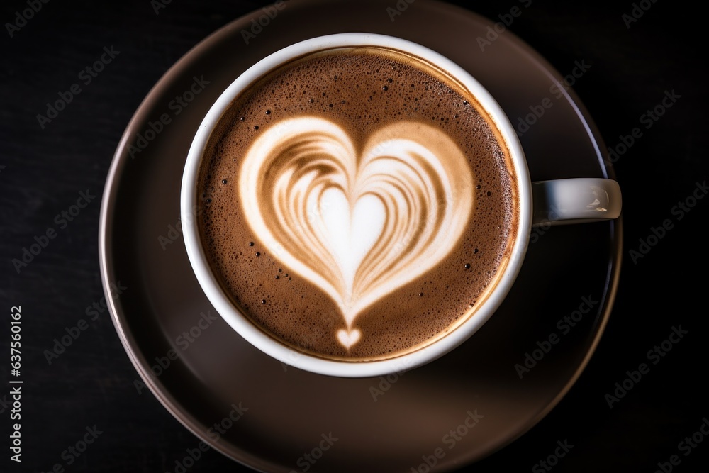 A latte coffee with hearts on it A latte coffee with hearts on it