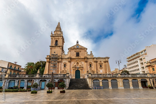 Cathedral of San Giovanni Battista in Ragusa Val di Noto. Sicily Italy.