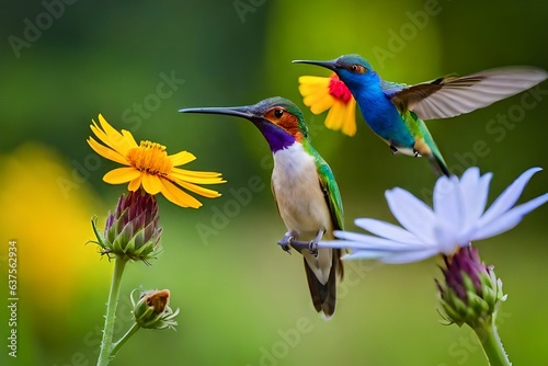 hummingbird and flower