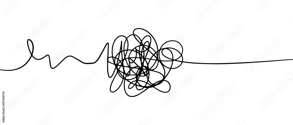hand drawn of tangle scrawl sketch. Abstract scribble, Vector