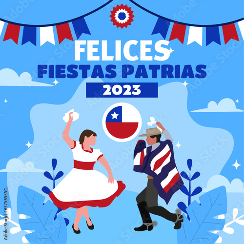 FIESTAS PATRIAS CHILE 2023 VECTOR