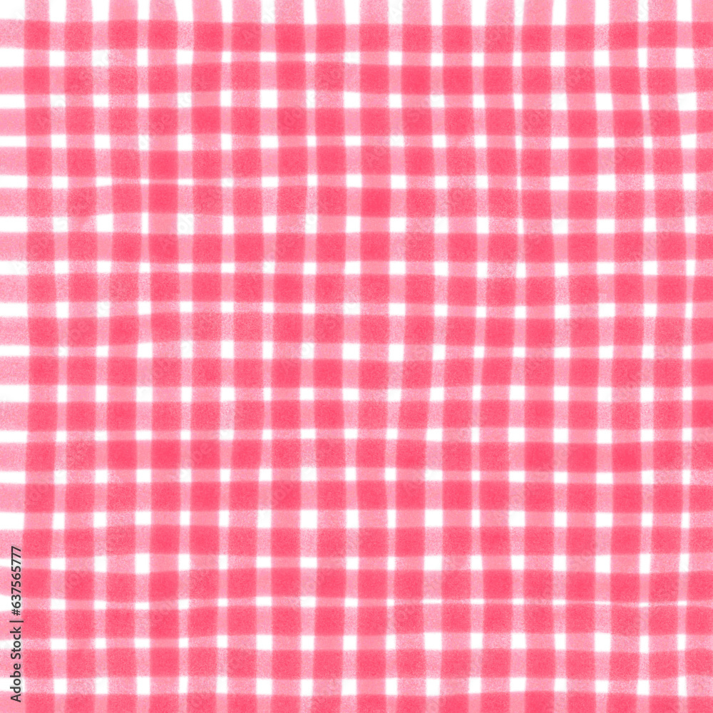 Red Gingham Check Hand Drawn Background Red Gingham Check Hand Drawn Background
