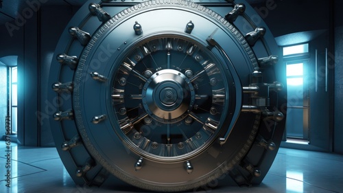 A secure vault symbolizing the safety measures in place for online banking, ensuring protection against cyber threats