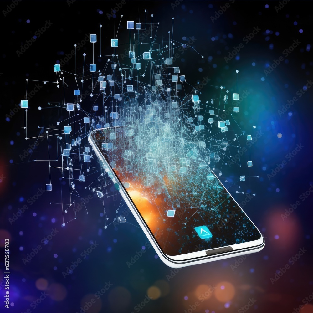 Modern smartphone representing the convergence of cutting-edge technologies Modern smartphone representing the convergence of cutting-edge technologies
