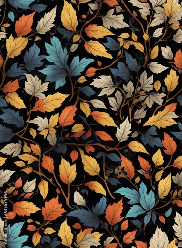 autumn leaves seamless pattern