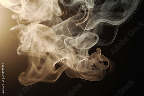 Light background with puffs of ivory smoke. Smoke whiffs and swirls. Generative AI