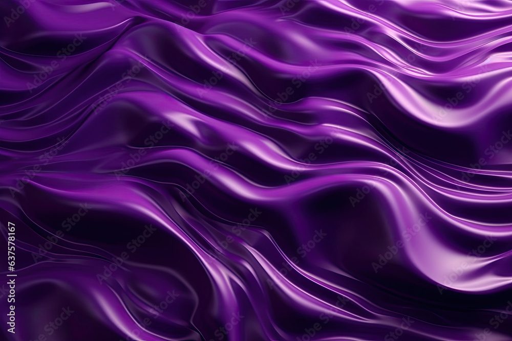 Liquid violet wavy plastic texture. Wrinkle silicone sheet. Generative AI Liquid violet wavy plastic texture. Wrinkle silicone sheet. Generative AI