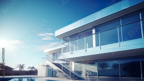 Beautiful modern architecture house. AI generation © MiaStendal