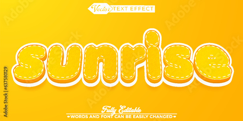 Cartoon Sunrise Editable Text Effect Template