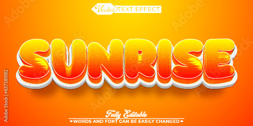 Cartoon Sunrise Editable Text Effect Template