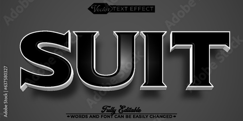Black And White Suit Businessman Vector Editable Text Effect Template