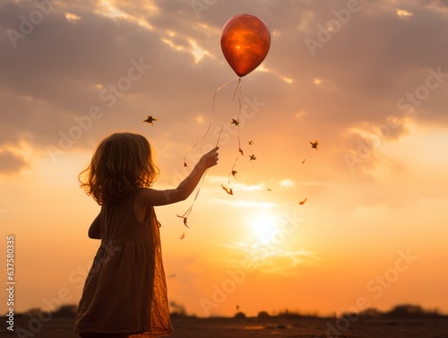 A child releases a balloon into the sky, a gesture of hope
