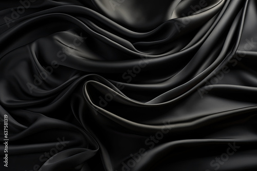  Soft black fabric with drapery. 