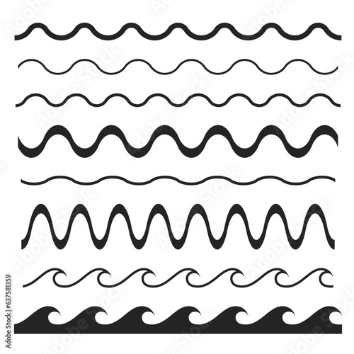 Wave or Curved Line with Variant Shape, Wavy Line for Divider Border