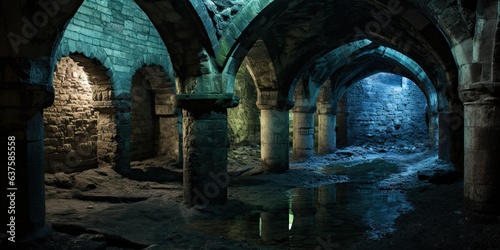 illustration of medieval underground, generative AI