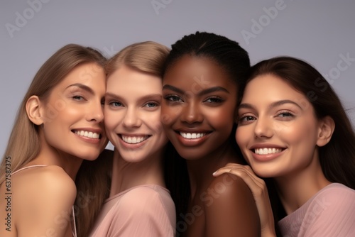 Beautiful girls with different skin colors. Model