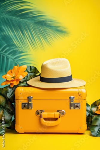 Yellow travel concept background